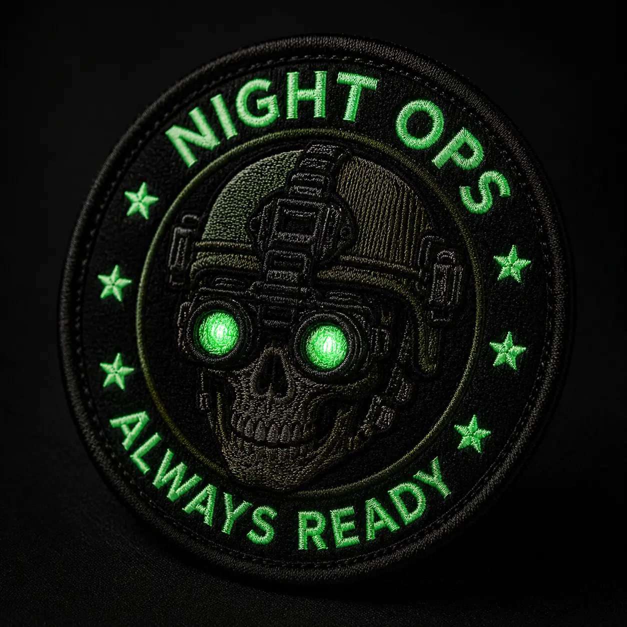 Glow in the dark emboridary patch